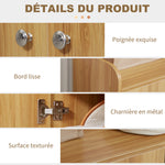 Meuble de rangement à chaussures pour entrée avec 4 compartiments ouverts et placard double porte - étagère réglable