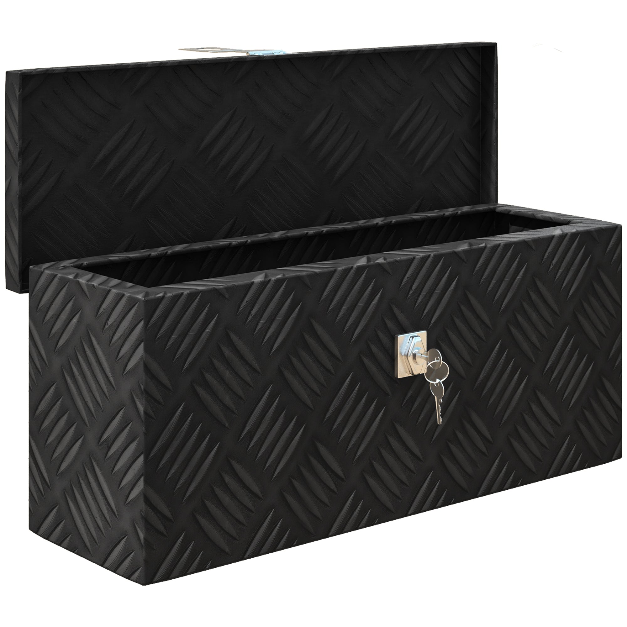 Caja de almacenamiento - caja de herramientas de aluminio - alu. con cierre de llave - dim. 50L x 15,5a x 20,5H cm