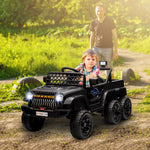 Voiture électrique enfant buggy électrique enfant 2 moteurs 12 V 3 vitesses remorque arrière 122L x 62,5l x 65H cm noir