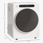Sèche linge à évacuation, sèche-linge électrique 1000 W 3 Kg, modes Extra Dry et ECO, minuterie, acier inoxydable, blanc