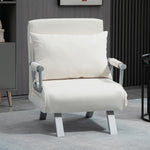 Fauteuil chauffeuse canapé-lit Convertible 1 Place déhoussable Grand Confort Coussin Pieds accoudoirs