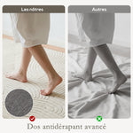 Tapis salon 200 x 140 cm, tapis à poils épais géométrique, moelleux et antidérapant, crème