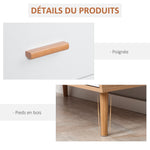 Commode Design scandinave 3 tiroirs coulissants Pieds effilés inclinés Panneaux Particules Aspect Bois Clair