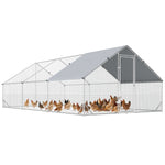 Enclos poulailler chenil volière extérieur 18 m² - Parc grillagé dim. 6L x 3l x 2H m Acier galvanisé