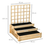 Carré potager jardinière à 3 étages avec treillis lit surélevé en bois pour plantes grimpantes légumes fleurs naturel