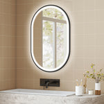 Miroir salle de bain éclairage LED 50x70cm, miroir lumineux salle de bain mural interrupteur tactile, lumière 3 couleurs
