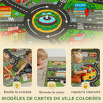 Tapis de jeu pour bébé, tapis de sol antidérapant, motif de route de la ville, 200 x 150 cm, multicolore