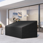 Housse de canapé exterieur imperméable 3 places, housse de banc de jardin 600D tissu oxford, 218 x 111 x 63/101 cm, noir