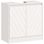 Meuble salle de bain sous Lavabo - meuble sous-vasque - placard 2 portes avec étagère blanc