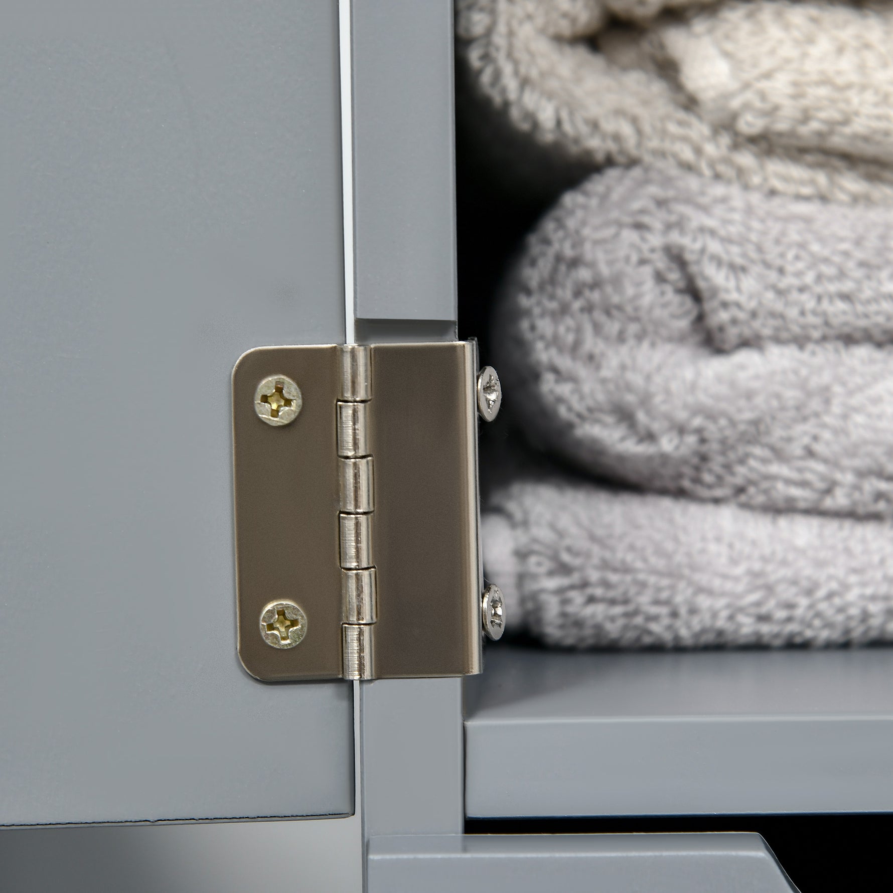 Meuble colonne salle de bain armoire de salle de bain avec tiroirs étagères ouvertes placard 15 x 33 x 136,8 cm gris