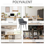 Chaises de Salle à Manger Chaises de Visiteur Design scandinave - Lot de 2 chaises - Pieds effilés métal Noir