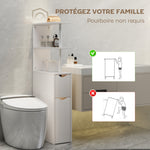 Meuble de salle de bain meuble de rangement avec tiroir sur roulettes, avec étagères ouvertes, 20 x 45 x 115 cm, blanc