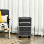 Valigia trolley trucco beauty case vanity manico telescopico regolabile 36L x 23P x 58A cm alluminio ABS nero