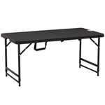 Table de jardin rectangulaire pliable camping pour 4 personnes hauteur réglable 118 x 60 x 74 cm