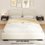 Lot de 2 tables de chevet murales, tables de nuit, tiroir, compartiment ouvert, plateau, 37 x 32 x 21 cm, noir