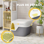 Bac à litière pour chat maison de toilette pour chat couvercle supérieur verrouillable et ouvrable 50 x 50 x 39 cm crème