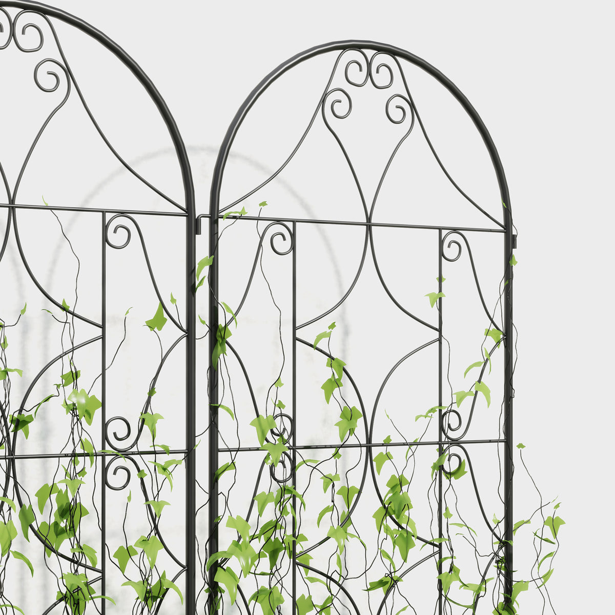 Support pour plantes grimpantes avec motif lot de 2 treillis de jardin pour vigne fleurs légumes métal 50 x 180 cm noir