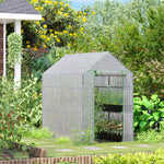 Serre de jardin PE avec étagère 2 niveaux, serre de balcon, bâche renforcée 140 g/m², acier, porte zippée