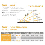 Rampe de Fauteuil Roulant Rampe de Chargement Rampe d'accès antidérapante Pliable avec Bordures de sécurité Max. 270 Kg dim. 91L x 72l x 5H cm alu. Noir