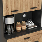 Armario de cocina tipo aparador, mueble de almacenamiento, 2 armarios, 4 puertas, 1 cajón, pasacables, 80 ancho x 40 profundo x 180 alto cm