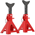 Lot de 2 chandelles voiture chandelles de levage capacité 3 tonnes hauteur réglable 290-418mm goupille de sécurité rouge