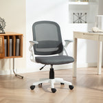 Chaise bureau ergonomique, fauteuil de bureau en maille avec accoudoirs relevables, hauteur réglable, gris