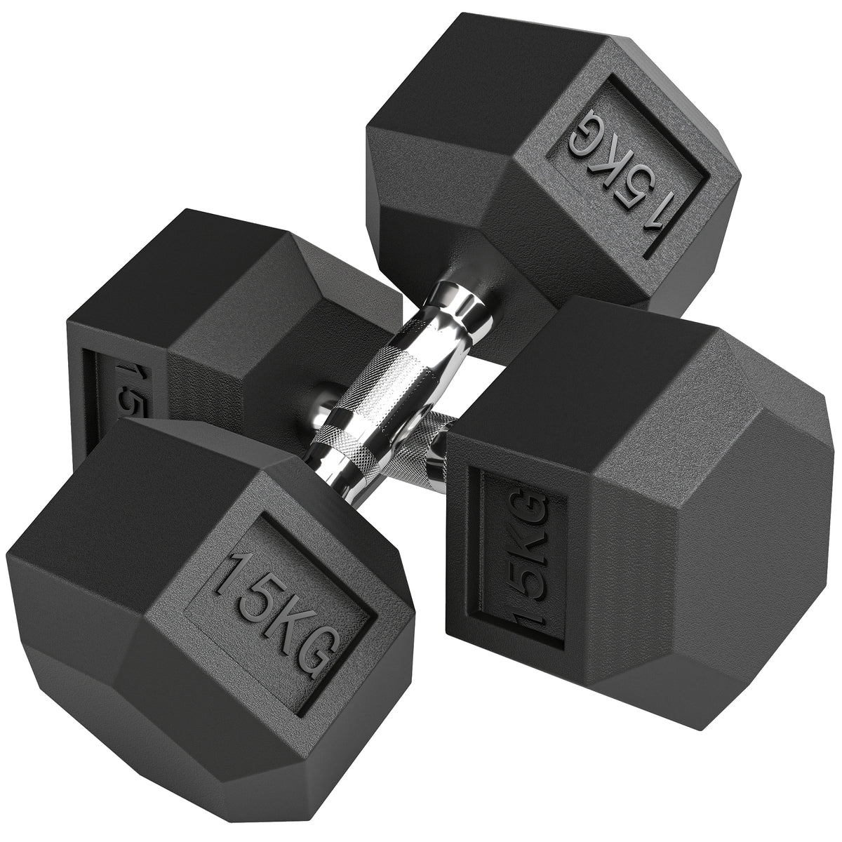 Juego de 2 mancuernas de 30 kg, mancuerna hexagonal para entrenamiento muscular y halterofilia, negro