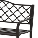 Banc 3 Places de Jardin terrasse Style Rural Chic 128L x 60l x 89H cm métal époxy anticorrosion Fonte Brun
