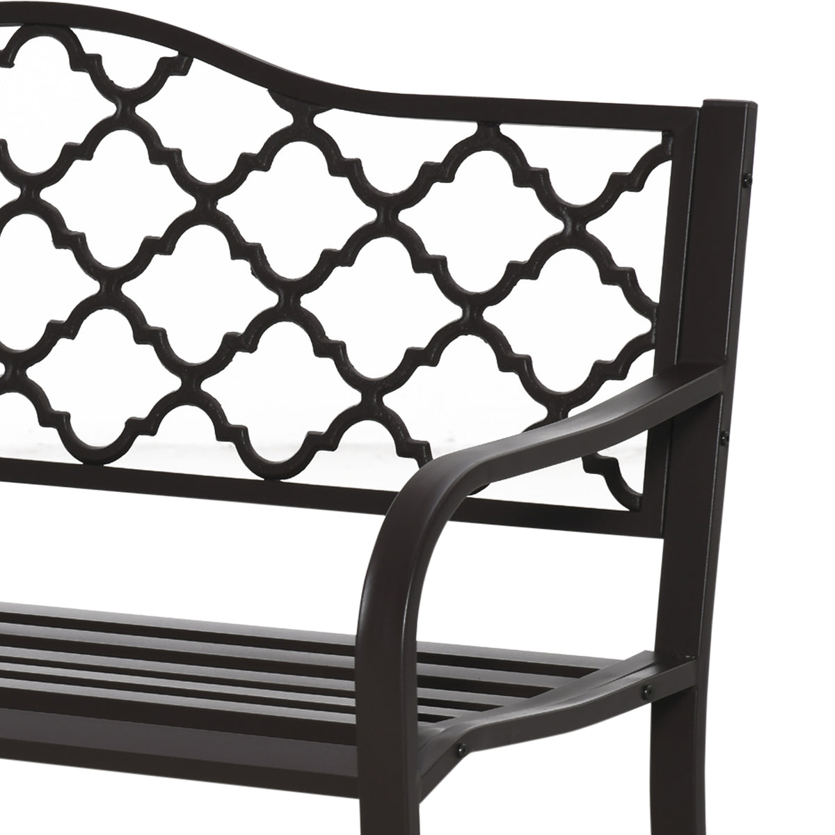 Banc 3 Places de Jardin terrasse Style Rural Chic 128L x 60l x 89H cm métal époxy anticorrosion Fonte Brun