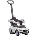 Porteur Enfants Mercedes-Benz sous Licence, Porteur Voiture à Pousser avec Poignée Amovible, 91 x 40 x 83 cm, Blanc