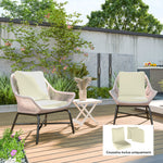 Ensemble de 2 coussins d'assise avec dossier, coussin d'assise et de dossier extérieur et intérieur, crème