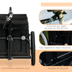 Remorque à vélo avec coffre de rangement amovible et pliable de 65L, réflecteurs de sécurité, charge max. 40KG, noir