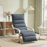 Fauteuil salon, fauteuil d'appoint rembourré en velours, repose-pieds réglable, structure en acier, 67x93x105cm, gris foncé