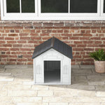 Niche pour Chien Extérieur pour Chiens Moyens et Grands, Maison pour Chien en PP Imperméable avec Toit en Pente, Porte Avant Ouverte et Ouverture d'Aération au-Dessus, 65 x 75,7 x 63 cm, Gris
