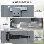 Armoire de jardin en bois Abri de jardin Armoire à outils Cabane en bois Toit bitumé Gris 77,5 x 54,2 x 179,5 cm
