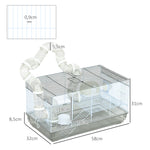 Cage hamster cage rongeur avec tunnel et accessoires inclus fil d'acier 58 x 32 x 31 cm gris