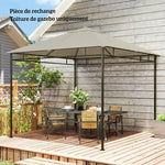 Toile de rechange pour pavillon tonnelle tente toit de remplacement gazebo de jardin polyester 180 g/m² 3 x 3 m gris