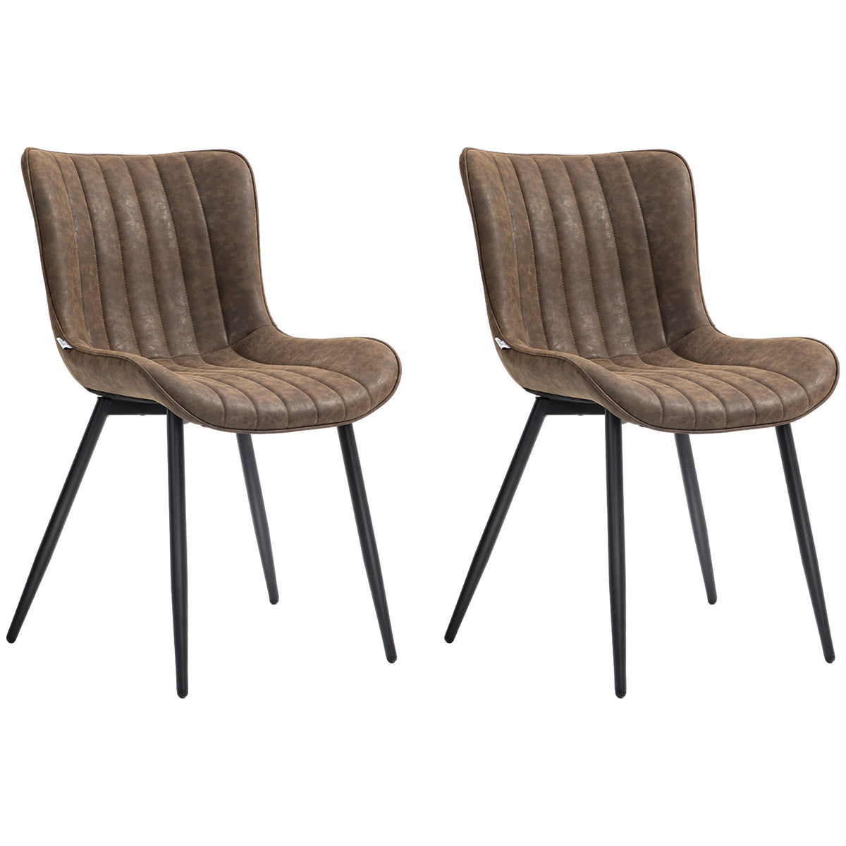 Lot de 2 chaises de salle à manger design moderne et capitonné pour salon, salle à manger, chambre à coucher, marron