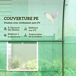 Serre de Jardin Tunnel 5 m² 2,5L x 2l x 2H m Acier renforcé Ø 1,8 cm + PE Haute densité 140 g/m² fenêtres Vert