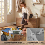 Coffre de rangement, banc de rangement avec couvercle rabattable et charnières de sécurité, 100 x 40 x 40 cm, marron