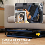 Lit surélevé pour chiens pliable rafraîchissant, lit de camp pour animaux en maille respirante 107x61x20cm bleu foncé