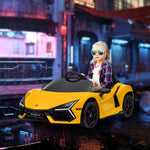 Voiture électrique 12V sous licence Lamborghini Revue véhicule électrique télécommande vitesse 3-5 km/h 3-5 ans jaune