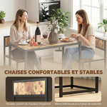 Table and chairs set, 3-piece dining table with 2 nestable chairs, for kitchen living room home, brown