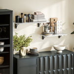 Lot de 2 tables pliantes murales, table murale rabattable en bois, pour cuisine, salle à manger, bureau, blanc brillant
