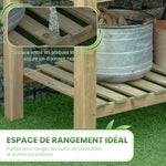 Jardinière surélevée avec Étagère de Rangement en Bois, Carré Potager sur Pied surélevé, 113 x 56 x 84 cm, vert