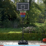 Panier de basket extérieur hauteur ajustables 182-213/220-250 cm panier de basket sur pied à roulettes noir