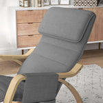 Fauteuil relax à bascule fauteuil allaitement avec repose-pieds réglable, poche latérale et appui-tête, gris