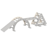 Triangolo da arrampicata 8 in 1 per bambini, arco da arrampicata, rampa bifacciale per arrampicarsi e scivolare, 279 x 80 x 69 cm, grigio