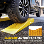 Ensemble de 2 rampes pour voiture véhicule utilitaire rampe de chargement dim. 70L x 19,5l x 7,8H cm PP jaune