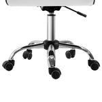 Chaise bureau sans accoudoirs, fauteuil de bureau, hauteur réglable, assise et dossier rembourrés, 48x52x78-90cm, blanc